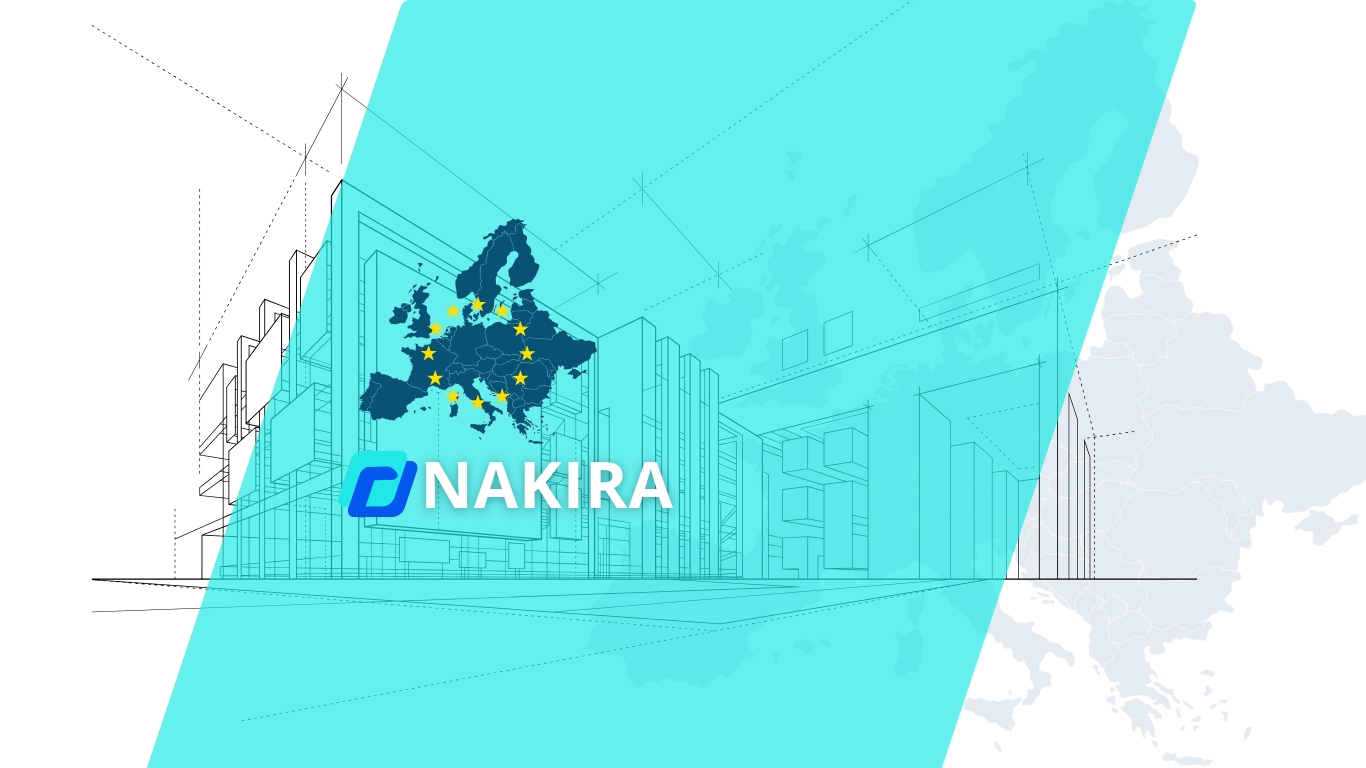 A diagram showing secure data flow under GDPR, representing Nakira.cc's digital sovereignty service.